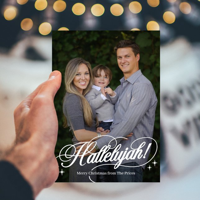 Hallelujah Religious Christmas Photo Card (Creator Uploaded)