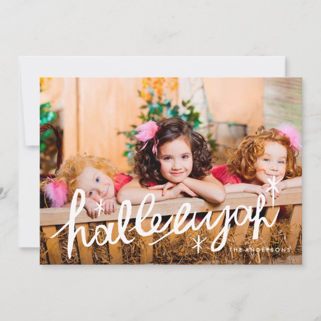 Hallelujah Religious Photo Card Lettering Type (Front)