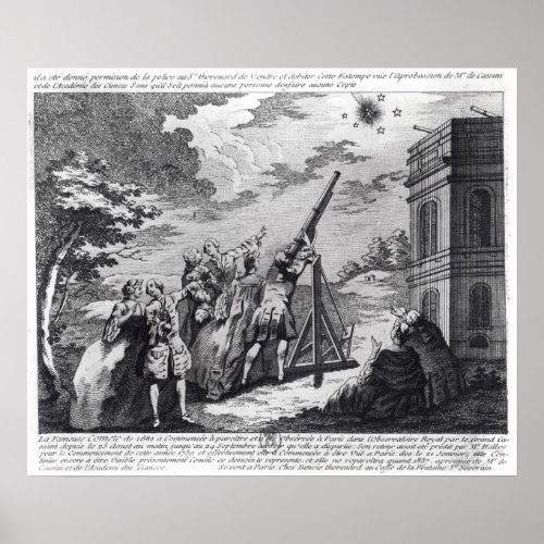 Halleys Comet Observed in 1759 by Cassini III Poster