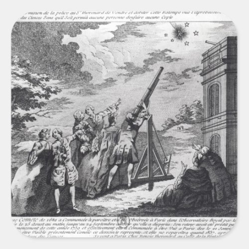 Halleys Comet Observed in 1759 by Cassini III Square Sticker
