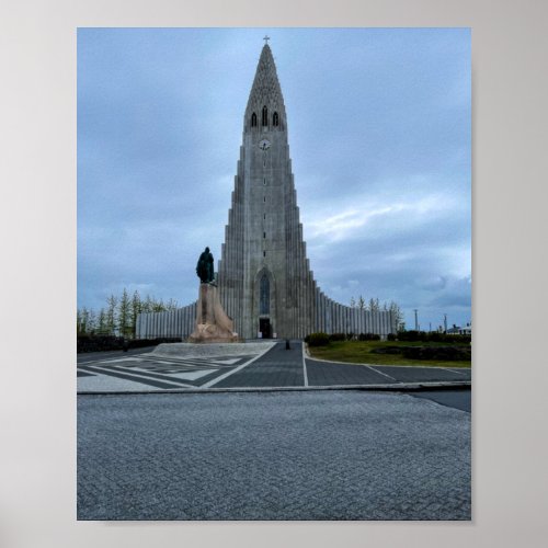 Hallgrimskirkja Church Reykjavik Iceland Photo Poster