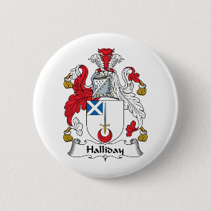Halliday Family Crest Pinback Button