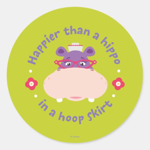 Hallie _Happier Than a Hippo in a Hoop Skirt Classic Round Sticker