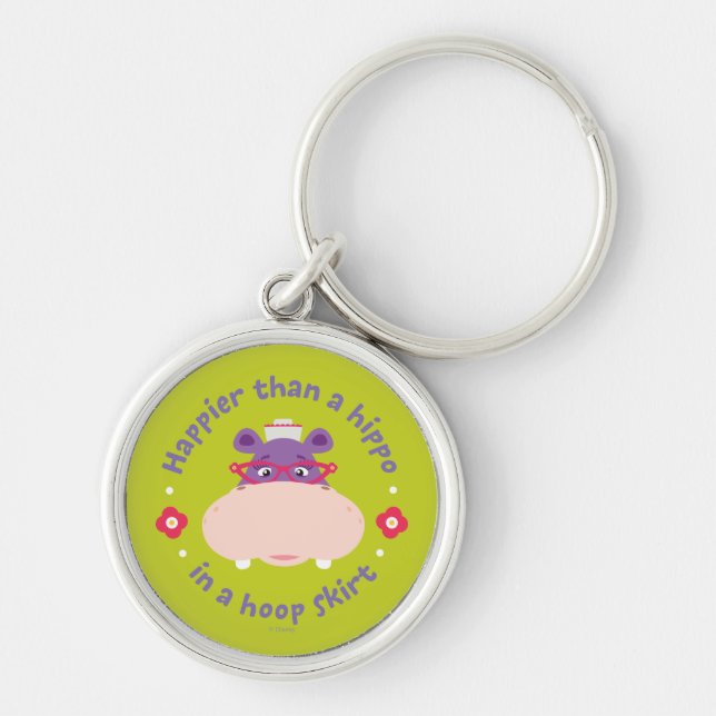 Hallie -Happier Than a Hippo in a Hoop Skirt Keychain (Front)