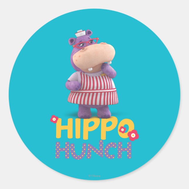 Hallie - Hippo Hunch Classic Round Sticker (Front)