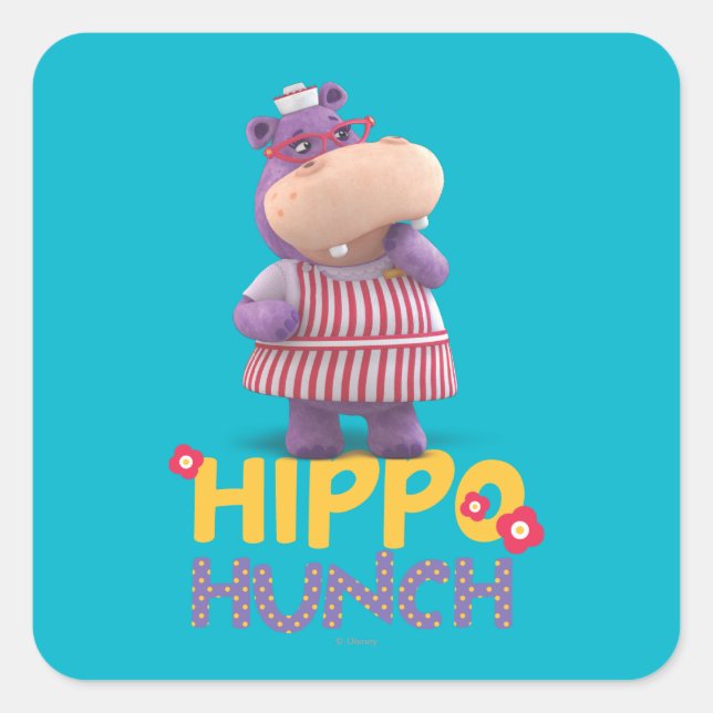 Hallie - Hippo Hunch Square Sticker (Front)