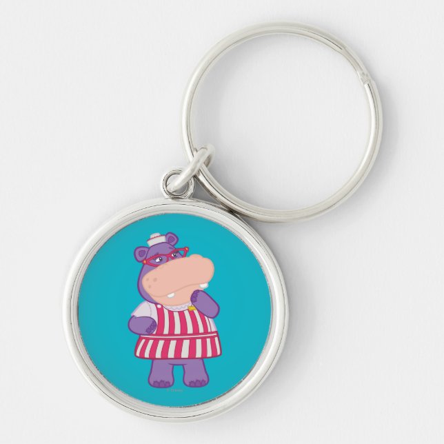 Hallie the Happy Hippo Keychain (Front)