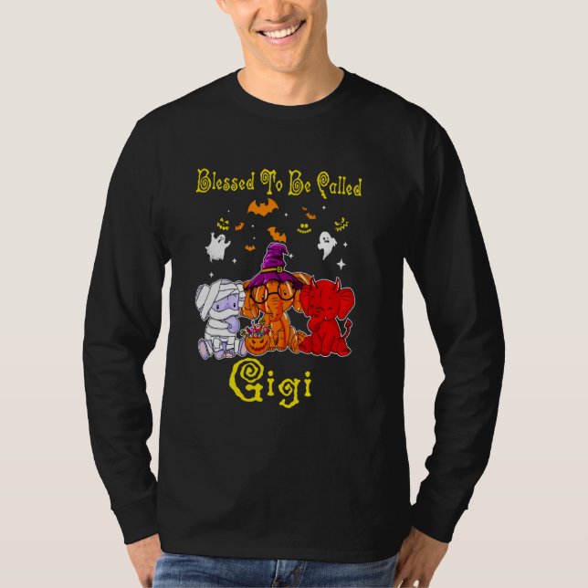 Hallloween Blessed To Be Called Gigi Elephants T-Shirt (Front)