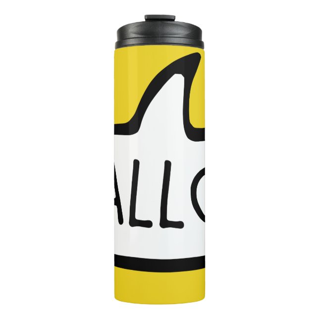 HALLO! German Greeting, Hello Speech Bubble Thermal Tumbler (Front)