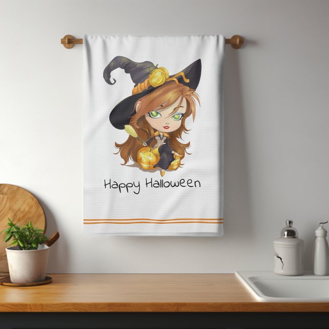 Hallo Queen Cute Witch | Halloween Kitchen Towel (Creator Uploaded)