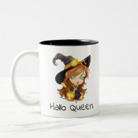 Hallo Queen Cute Witch | Halloween Two-Tone Coffee Mug