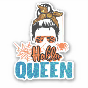 Hallo Queen – Messy Bun Woman with Spider Sticker