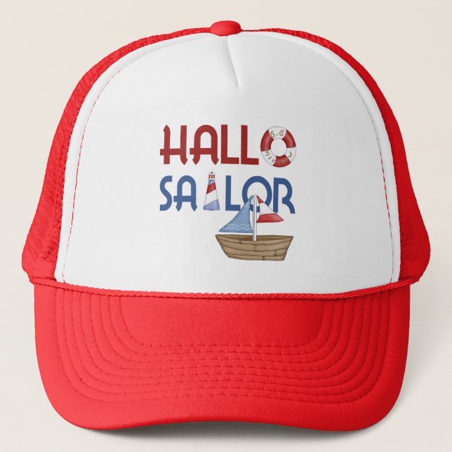 Hallo Sailor Trucker Hat (Front)