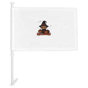 Hallobubu Halloween Cute & Spooky Witch Cat T-Shir Car Flag
