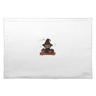 Hallobubu Halloween Cute & Spooky Witch Cat T-Shir Cloth Placemat
