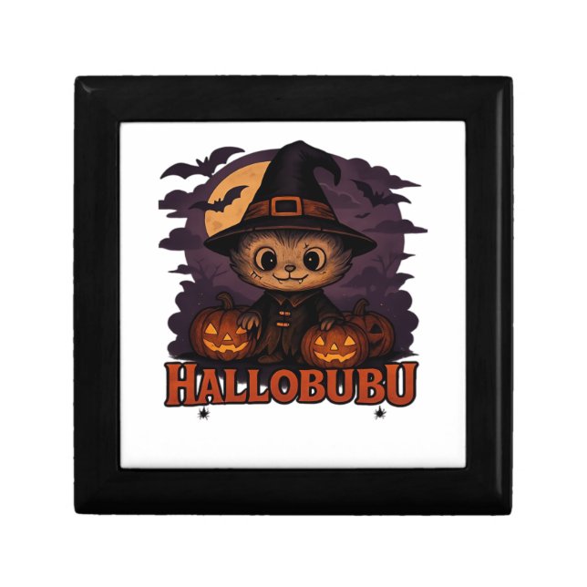 Hallobubu Halloween Cute & Spooky Witch Cat T-Shir Gift Box (Front)