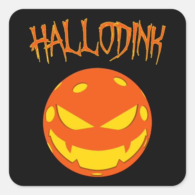Hallodink - Pickleball Halloween Square Sticker (Front)