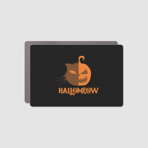 Hallomeow Cat Pumpkin Eyes Halloween Costume Car Magnet
