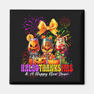 Hallothanksmas & A Happy New Year Fireworks Wi Magnet