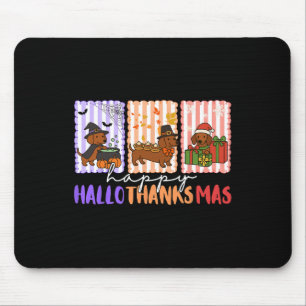 Hallothanksmas Dachshund Halloween Thanksgiving Ch Mouse Pad