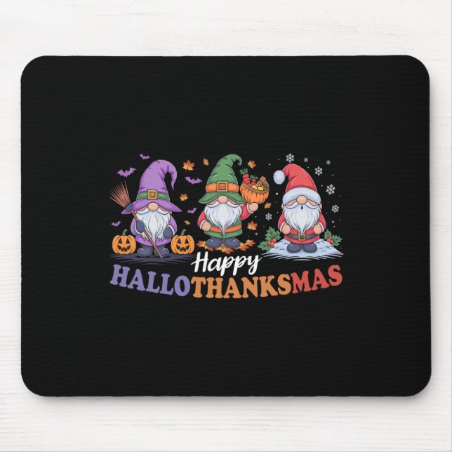Hallothanksmas For Gnomes Lover Thanksgiving Chris Mouse Pad (Front)