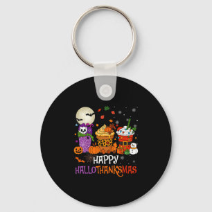 Hallothanksmas Halloween Thanksgiving Christmas Co Keychain