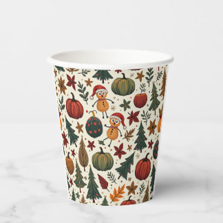 hallothanksmas  paper cups