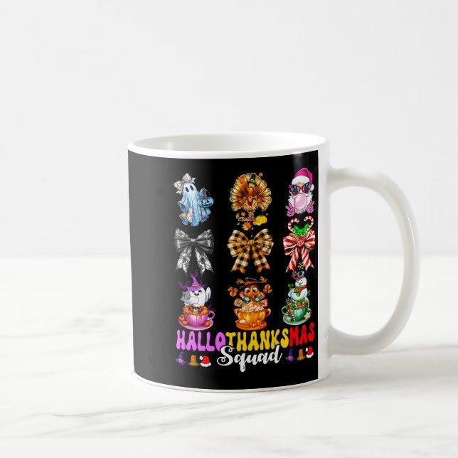 Hallothanksmas Squad Funny Halloween Thanksgiving  Coffee Mug (Right)