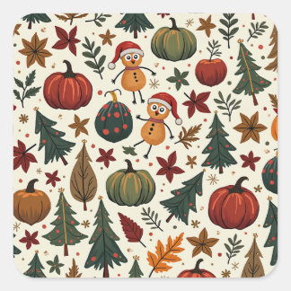 hallothanksmas  square sticker