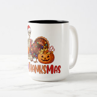 Hallothanksmas T-Shirt Baby Bodysuit Two-Tone Coffee Mug