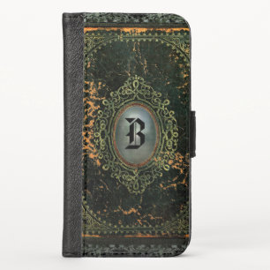 Hallow Andoor Old Book Style cool Monogram iPhone XS Wallet Case