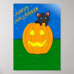 Hallow Kitty Happy Halloween Poster
