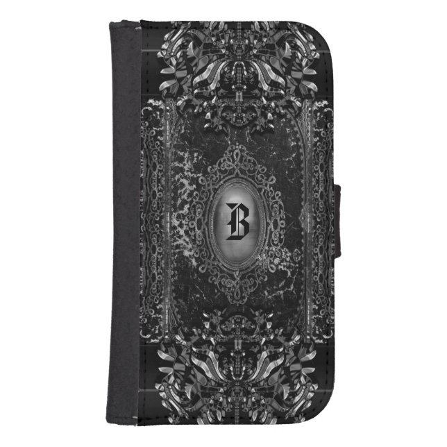 Hallow Shade Victorian Goth Monogram Samsung Galaxy Wallet Case (Front)