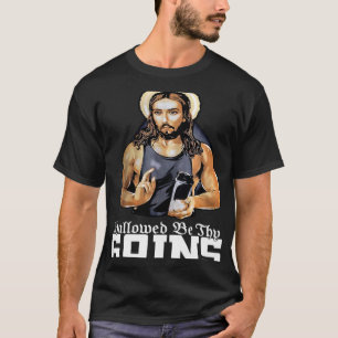 Hallowed Be Thy Gains Jesus Weight Lifting Workout T-Shirt