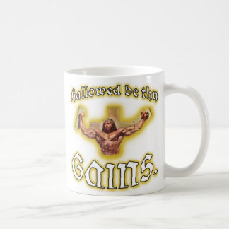 "Hallowed be thy Gains" Muscle Jesus Coffee Mug