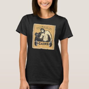 Hallowed Be Thy Gains Muscle Jesus Weight Lifting  T-Shirt