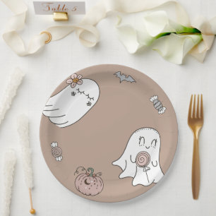  Hallowee Cute Ghost Birthday Party Paper Plates