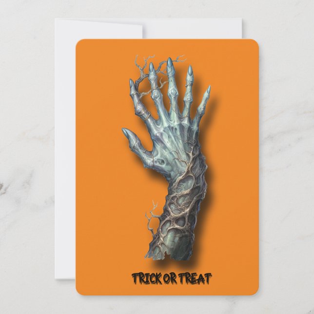 Halloweeen Creepy Spooky Zombie Hand Invitation  (Front)