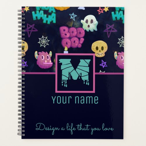 HALLOWEEEN THEMED M MONOGRAM PLANNER