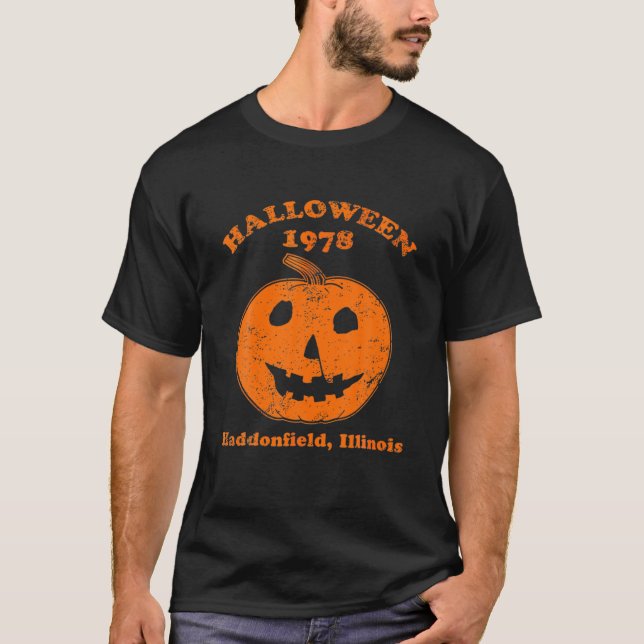 Halloween 1978 Holiday Spooky Gift Myers Pumpkin H T-Shirt (Front)