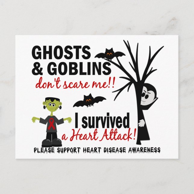 Halloween 1 Heart Disease Survivor Postcard (Front)