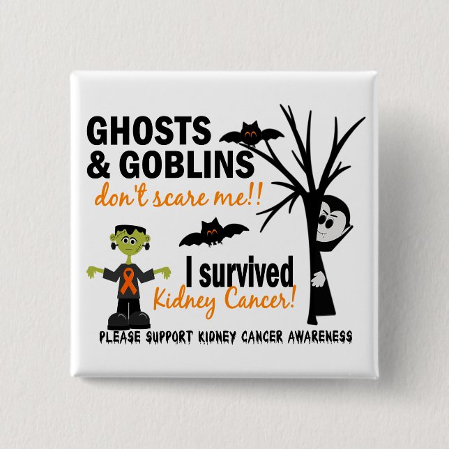 Halloween 1 Kidney Cancer Survivor Pinback Button (Front)