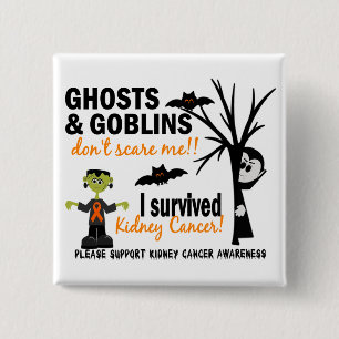 Halloween 1 Kidney Cancer Survivor Pinback Button