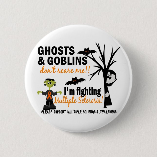Halloween 1 Multiple Sclerosis Warrior Button (Front)