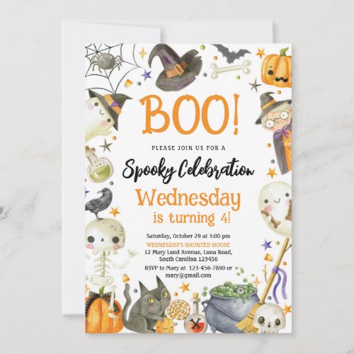 Halloween 1Birthday Invitation Spooky Celebration