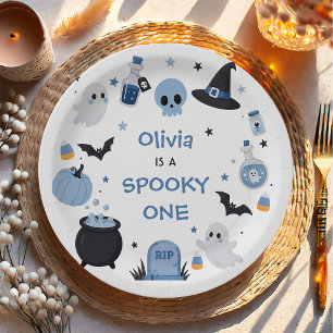 Halloween 1st Birthday Girls Ghost Paper Plates