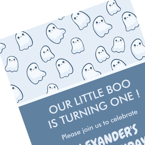 Halloween 1st birthday invitation ghost october  