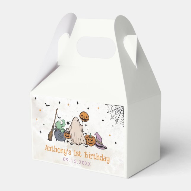 Halloween 1st Birthday Party Favor Boxes (Front Side)