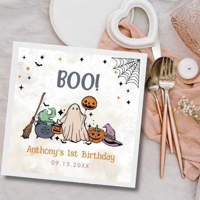 Halloween 1st Birthday Party Napkins (Creator Uploaded)