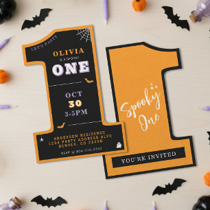 Halloween 1st Birthday Party Spooky One Invitation